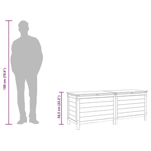 Dynbox vit 150x50x56,5 cm massivt granträ