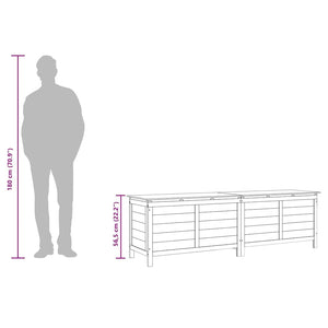 Dynbox brun 198,5x50x56,5 cm massivt granträ