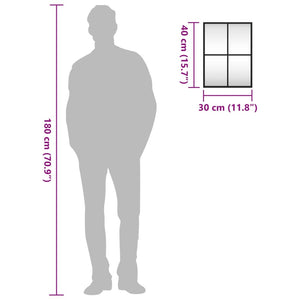 Väggspegel svart 30x40 cm rektangulär järn