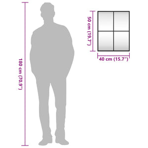 Väggspegel svart 40x50 cm rektangulär järn