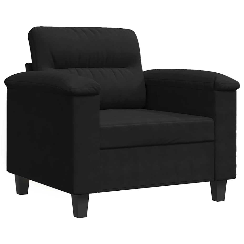 Fåtölj svart 60 cm mikrofibertyg