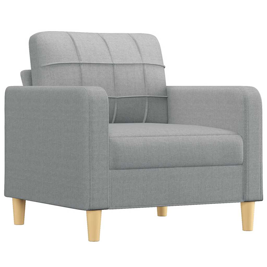 Fåtölj ljusgrå 60 cm tyg