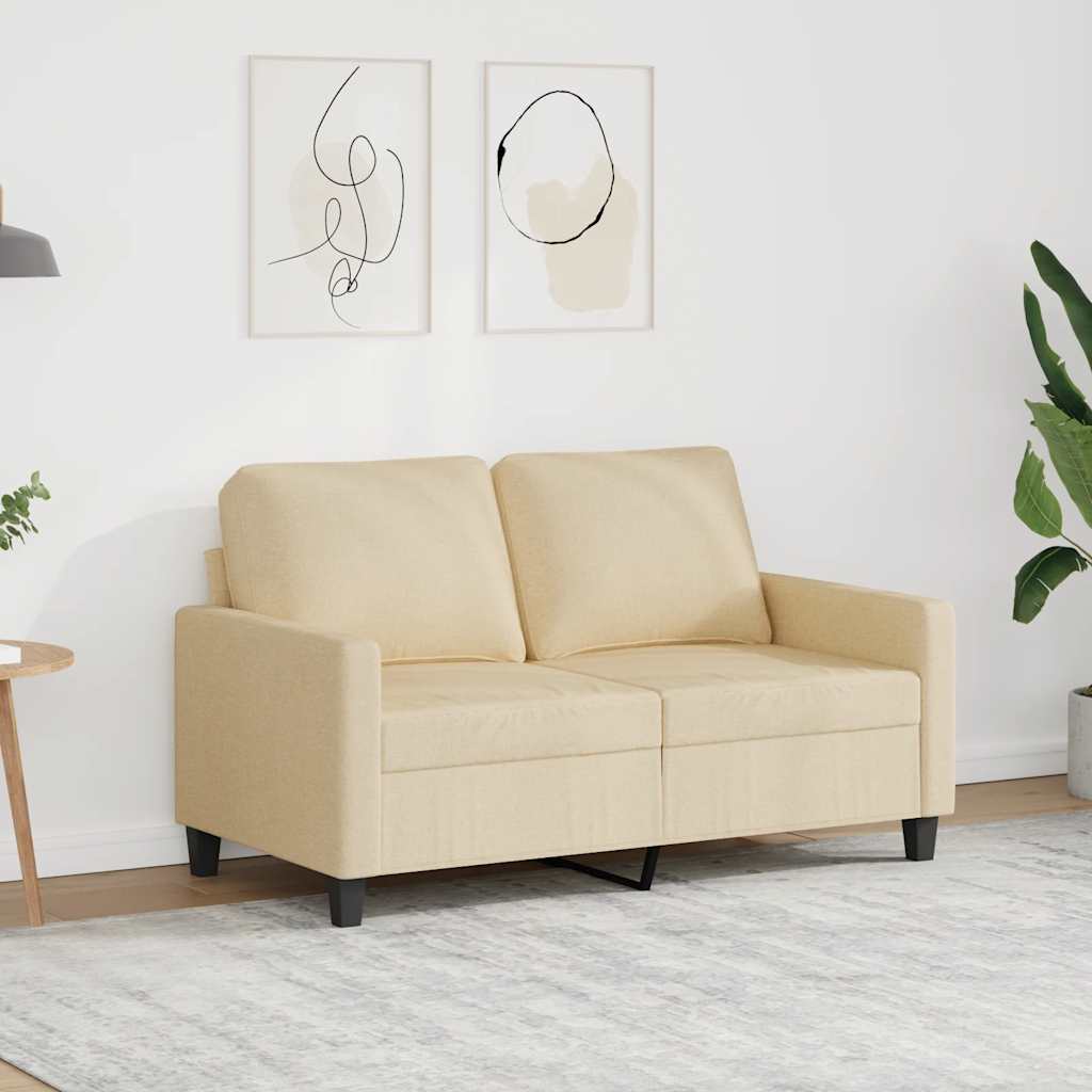 2-sitssoffa gräddvit 120 cm tyg