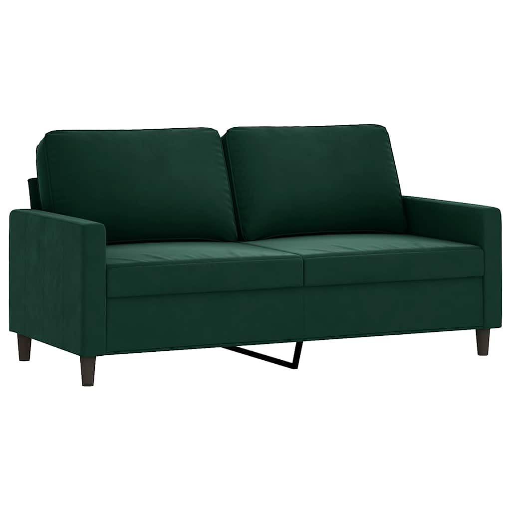 Soffa 2-sits mörkgrön 140 cm sammet