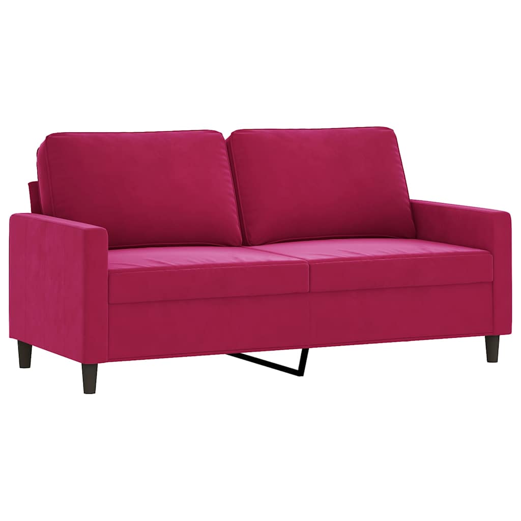 2-sitssoffa vinröd 140 cm sammet