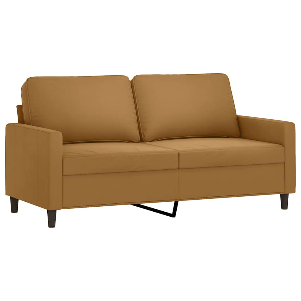 Soffa 2-sits brun 140 cm sammet