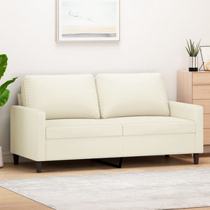Soffa 2-sits gräddvit 140 cm sammet