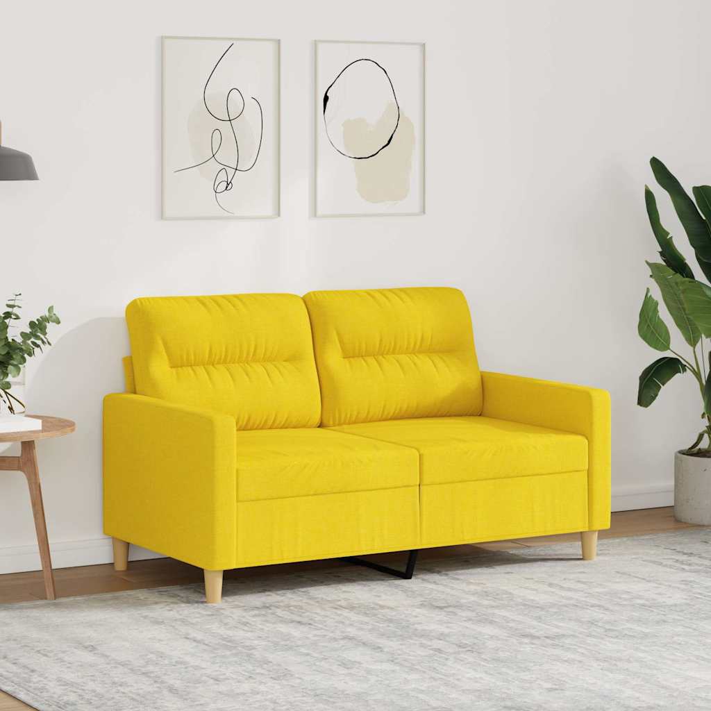 2-sitssoffa ljusggul 120 cm tyg