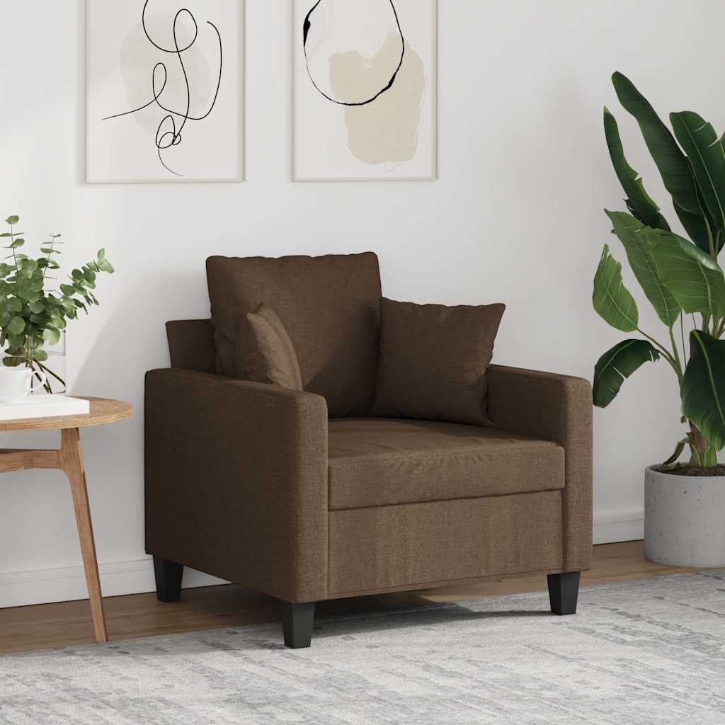 Fåtölj brun 60 cm tyg