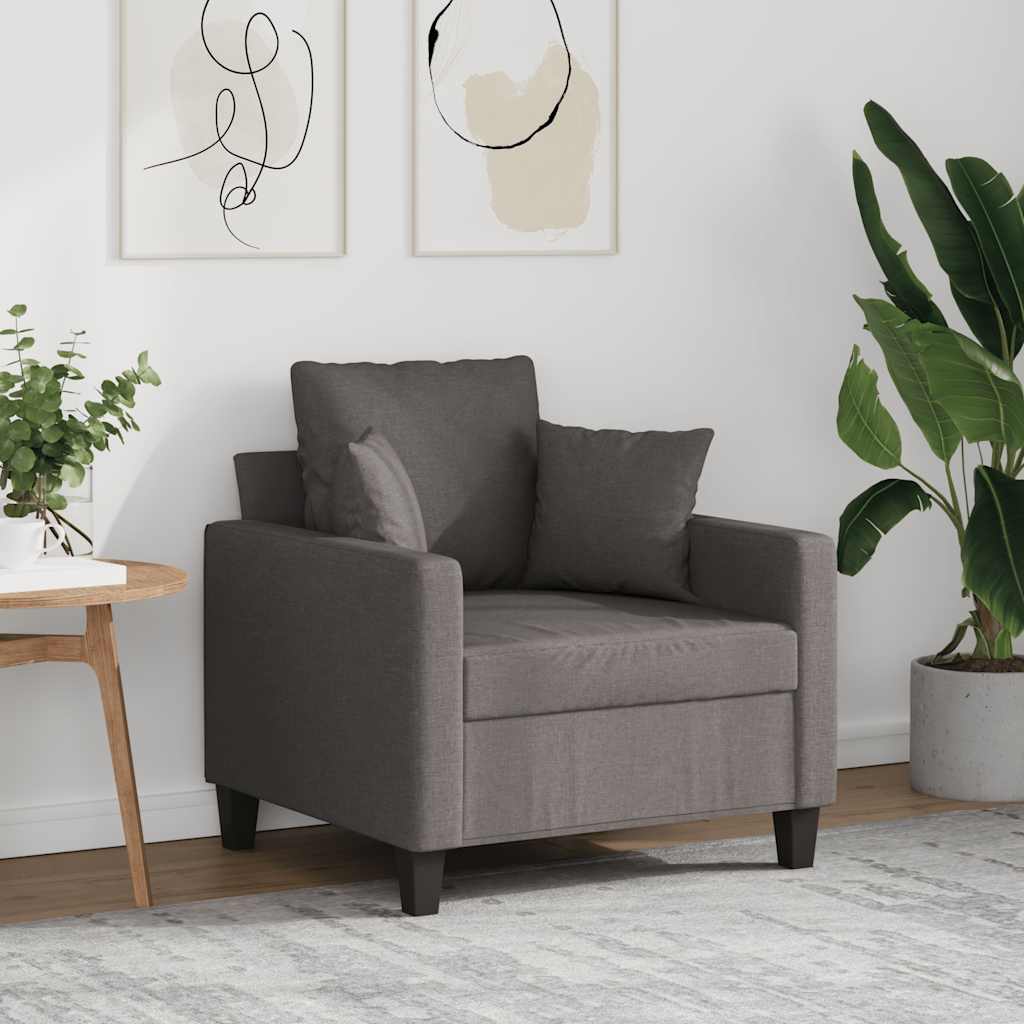 Fåtölj taupe 60 cm tyg