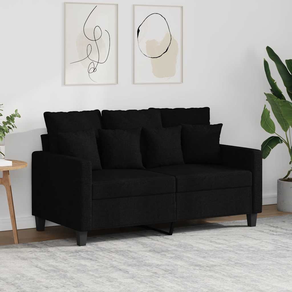 2-sitssoffa ljusgrå Svart 120 cm tyg