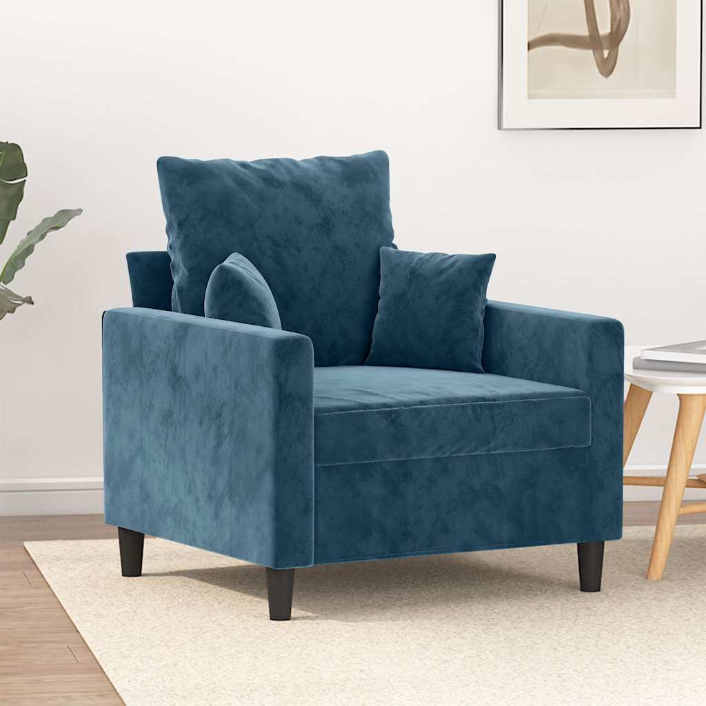 Fåtölj Blå 60 cm sammet