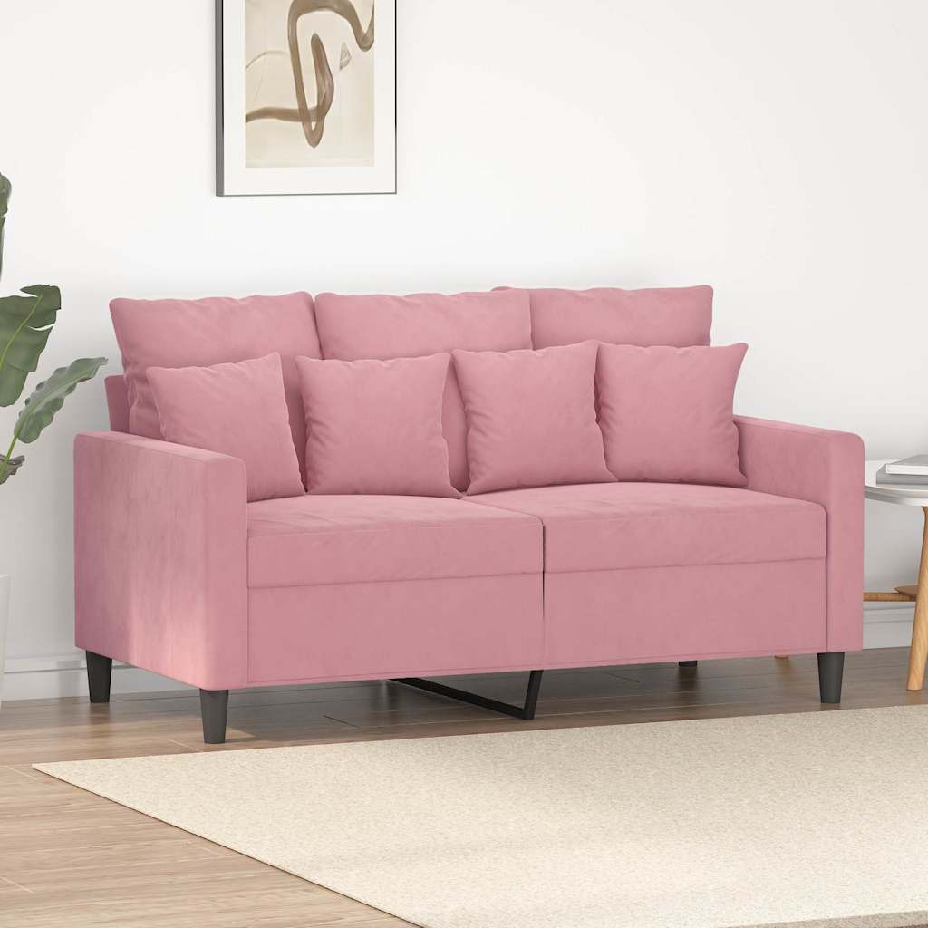Soffa 2-sits rosa 120 cm sammet