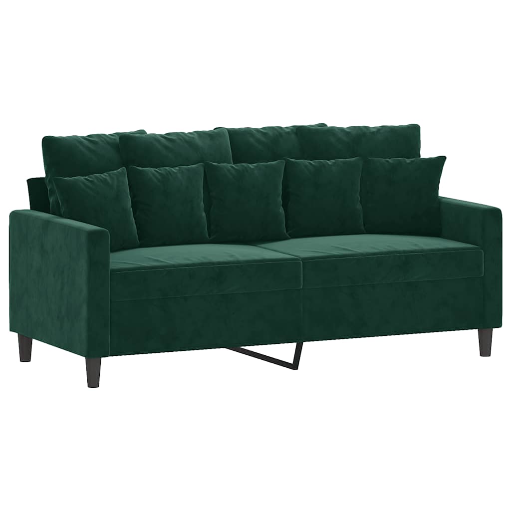 Soffa 2-sits mörkgrön 140 cm sammet