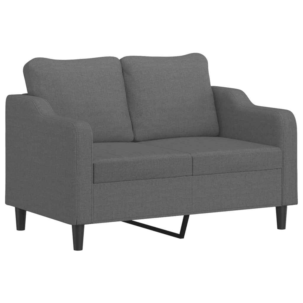 Soffa 2-sits mörkgrå 120 cm tyg