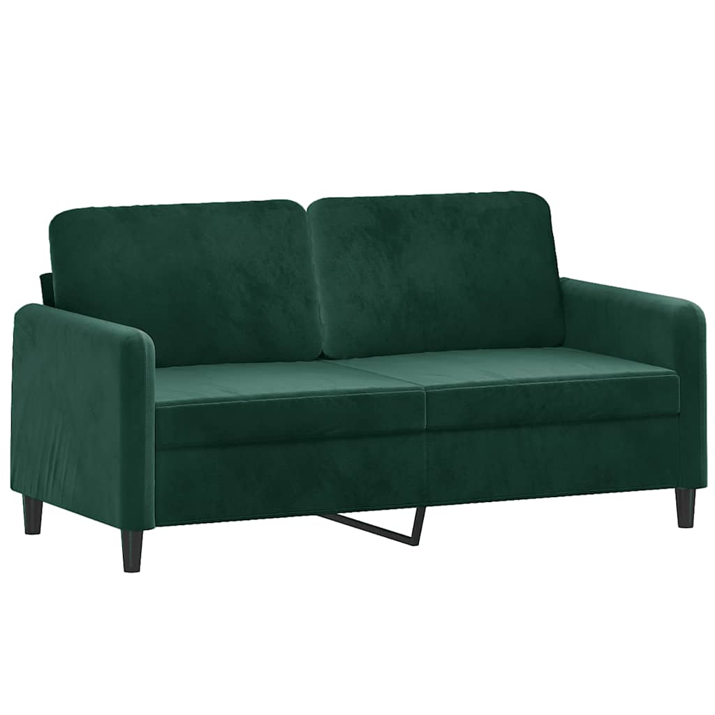 Soffa 2-sits mörkgrön 140 cm sammet