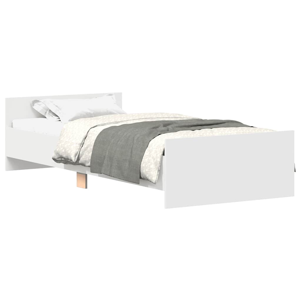Sängram vit 90x200 cm konstruerat trä