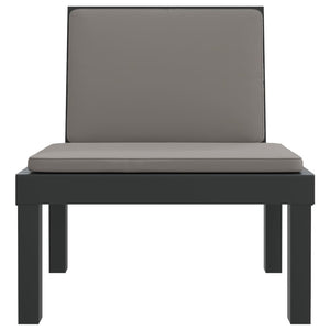 Loungegrupp för trädgården 3 delar m. dynor antracit PP