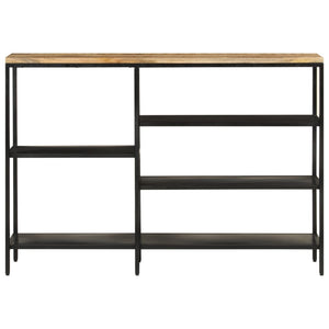 Avlastningsbord 110x30x75 cm massivt grovt mangoträ och järn