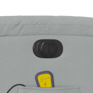 Elektrisk massagefåtölj ljusgrå tyg