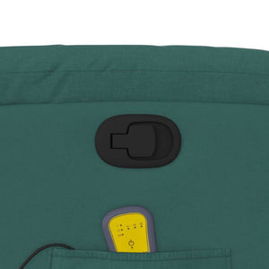 Massagefåtölj med uppresningshjälp mörkgrön tyg