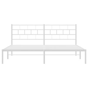 Sängram med huvudgavel metall vit 183x213 cm