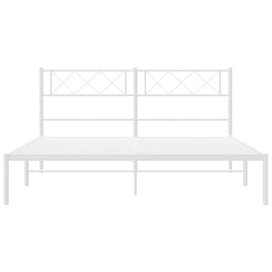 Sängram med huvudgavel metall vit 135x190 cm