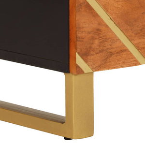 Skänkar 2 st brun och svart 60x33,5x75 cm massivt mangoträ