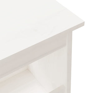 Skobänk vit 160x28x45 cm massiv furu