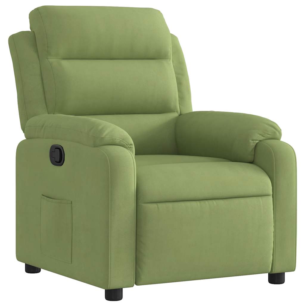 Reclinerfåtölj ljusgrön sammet
