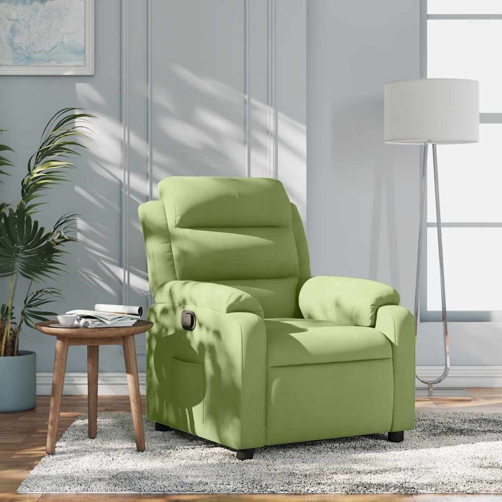 Reclinerfåtölj ljusgrön sammet