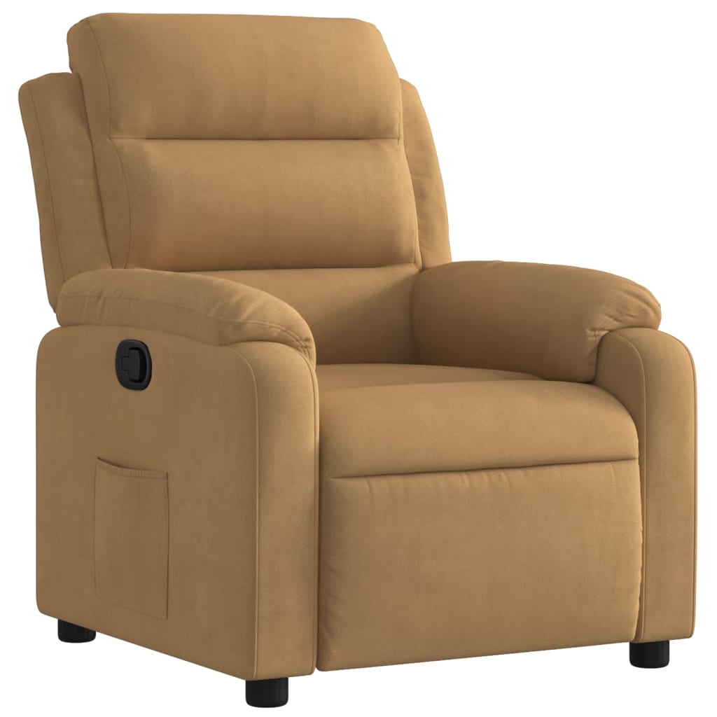 Reclinerfåtölj brun sammet