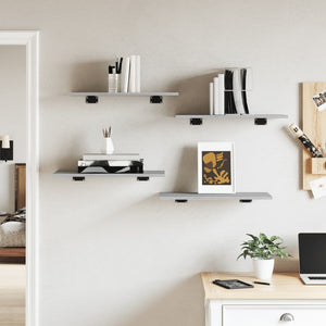 Vägghyllor 4 st grå sonoma 60x30x1,5 cm konstruerat trä