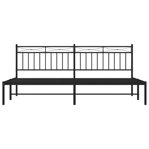Sängram med huvudgavel metall svart 193x203 cm