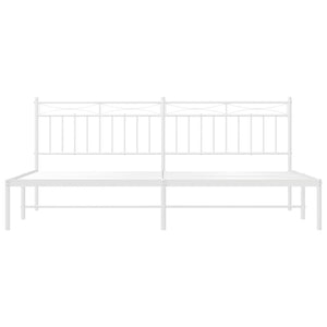 Sängram med huvudgavel metall vit 200x200 cm