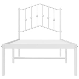Sängram med huvudgavel metall vit 90x190 cm