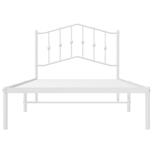 Sängram med huvudgavel metall vit 100x190 cm