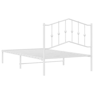 Sängram med huvudgavel metall vit 100x190 cm