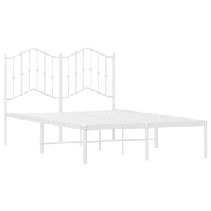 Sängram med huvudgavel metall vit 120x190 cm