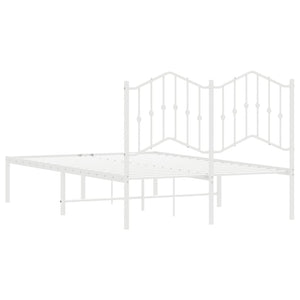Sängram med huvudgavel metall vit 120x200 cm
