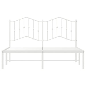 Sängram med huvudgavel metall vit 135x190 cm