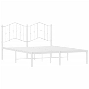 Sängram med huvudgavel metall vit 140x190 cm