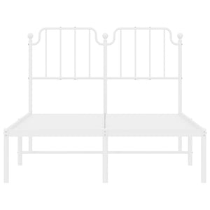 Sängram med huvudgavel metall vit 120x200 cm