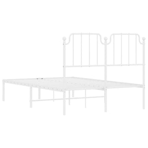 Sängram med huvudgavel metall vit 120x200 cm