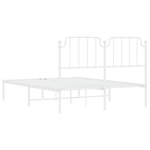 Sängram med huvudgavel metall vit 135x190 cm
