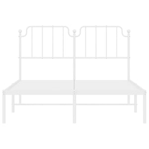 Sängram med huvudgavel metall vit 150x200 cm