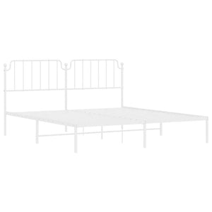 Sängram med huvudgavel metall vit 183x213 cm