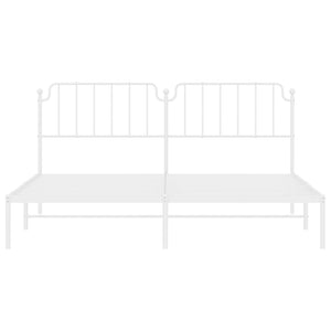 Sängram med huvudgavel metall vit 193x203 cm