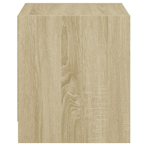 Sängskåp med glasdörrar 2 st sonoma-ek 35x37x42 cm