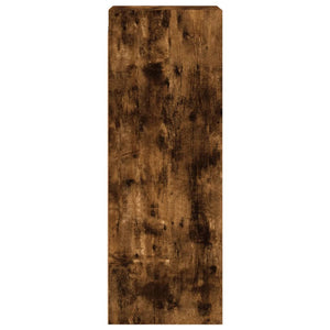 Sidoskåp med glasdörrar rökfärgad ek 35x37x100 cm